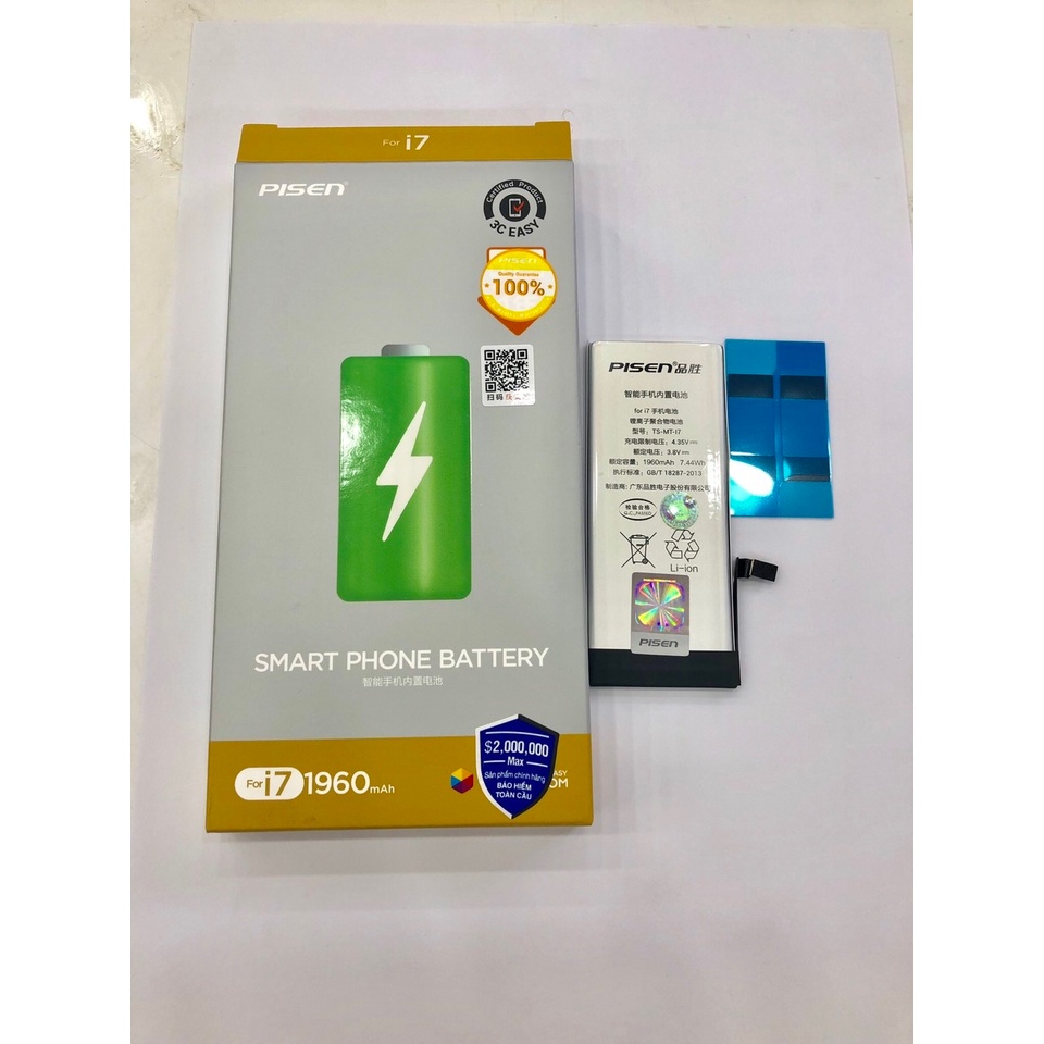 Pisen chính hãng IP 6s plus, Pin dung lượng cao chất lượng, giá rẻ