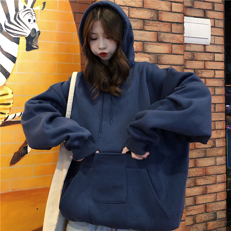 Áo Hoodie Nữ BLANEICAGA, Hoodie phong cách Hàn Quốc BASIC Màu Trơn (Áo Swe | BigBuy360 - bigbuy360.vn