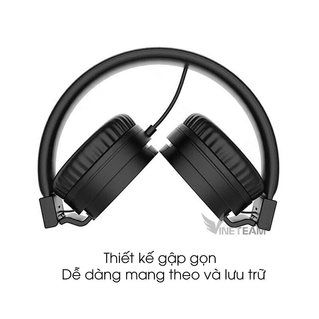 Tai nghe chụp tai headphone có dây kèm mic , tai nghe chụp tai có mic có thể gập lại, âm thanh sống động -dc4038