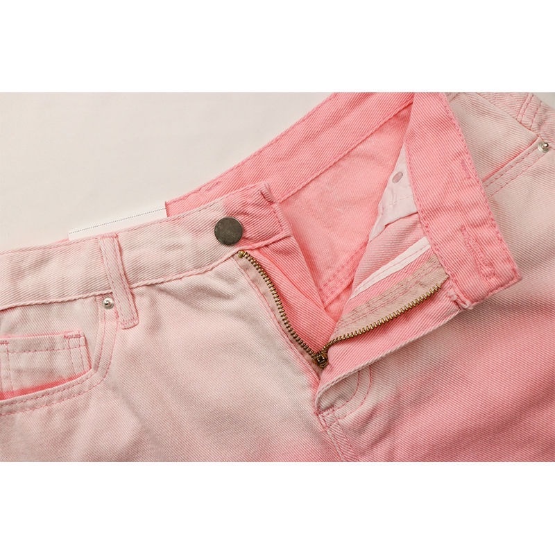 Quần Short Denim Lưng Cao Màu Gradient Mùa Hè Mới Cho Nữ