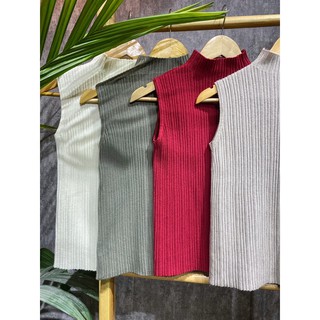 [ Loại 1] Áo len tăm cổ lọ sát nách