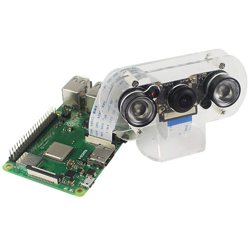 Camera Hồng Ngoại 5mp Kèm Giá Đỡ Sử Dụng Cho Raspberry Pi 4b / 3b + / 3b / 2b 1080p