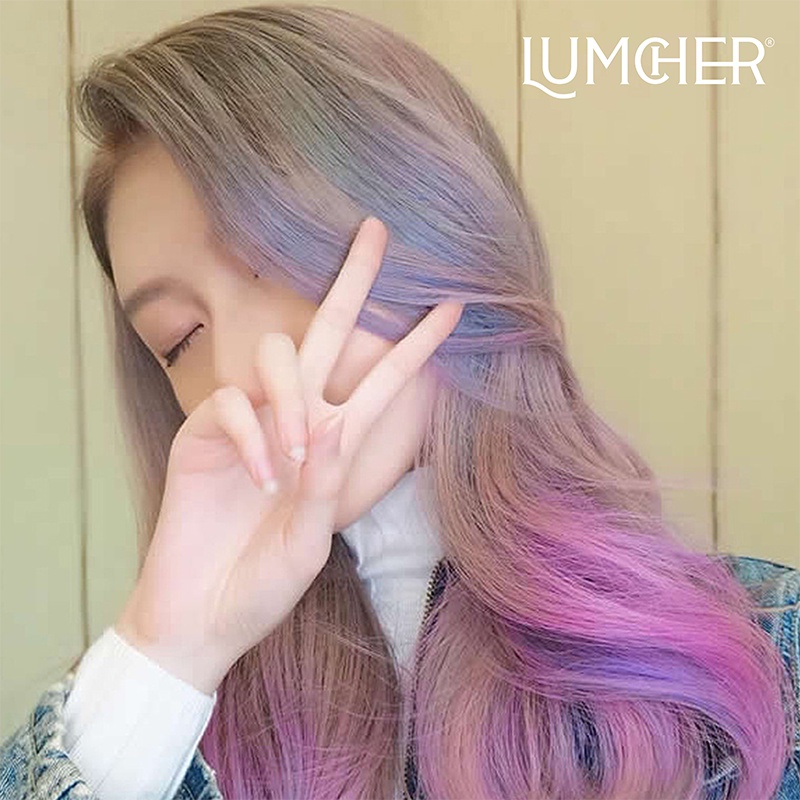 Kẹp tóc giả highlight nối dải màu Gradient 60cm mềm đẹp phong cách Hàn Quốc tại Lumcher