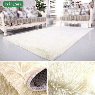 Thảm trải sàn lông xù( màu trắng sữa)