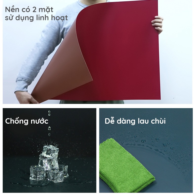 Nền giấy bìa cứng 2 mặt 2 màu (57x87cm) - Nhiều mẫu