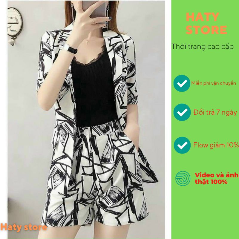 ❌❌❌SET BỘ VEST IN LOGO + QUẦN NGẮN  (  kèm áo trong)
