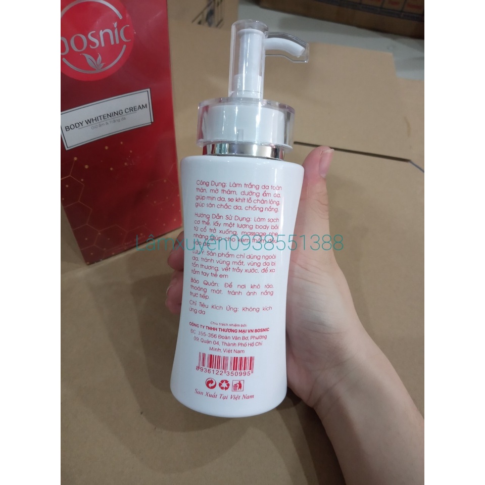 Kem body ( whitening cream ) BOSNIC 200gr LỌ giữ ẩm và trắng dagiúp làm trắng da,không bắt nắng ,không kích ứng