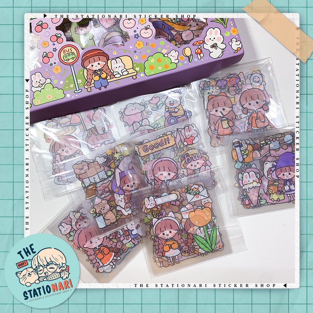 Set Chiết 10 Tấm Sticker Chủ Đề Cô Gái Dễ Thương