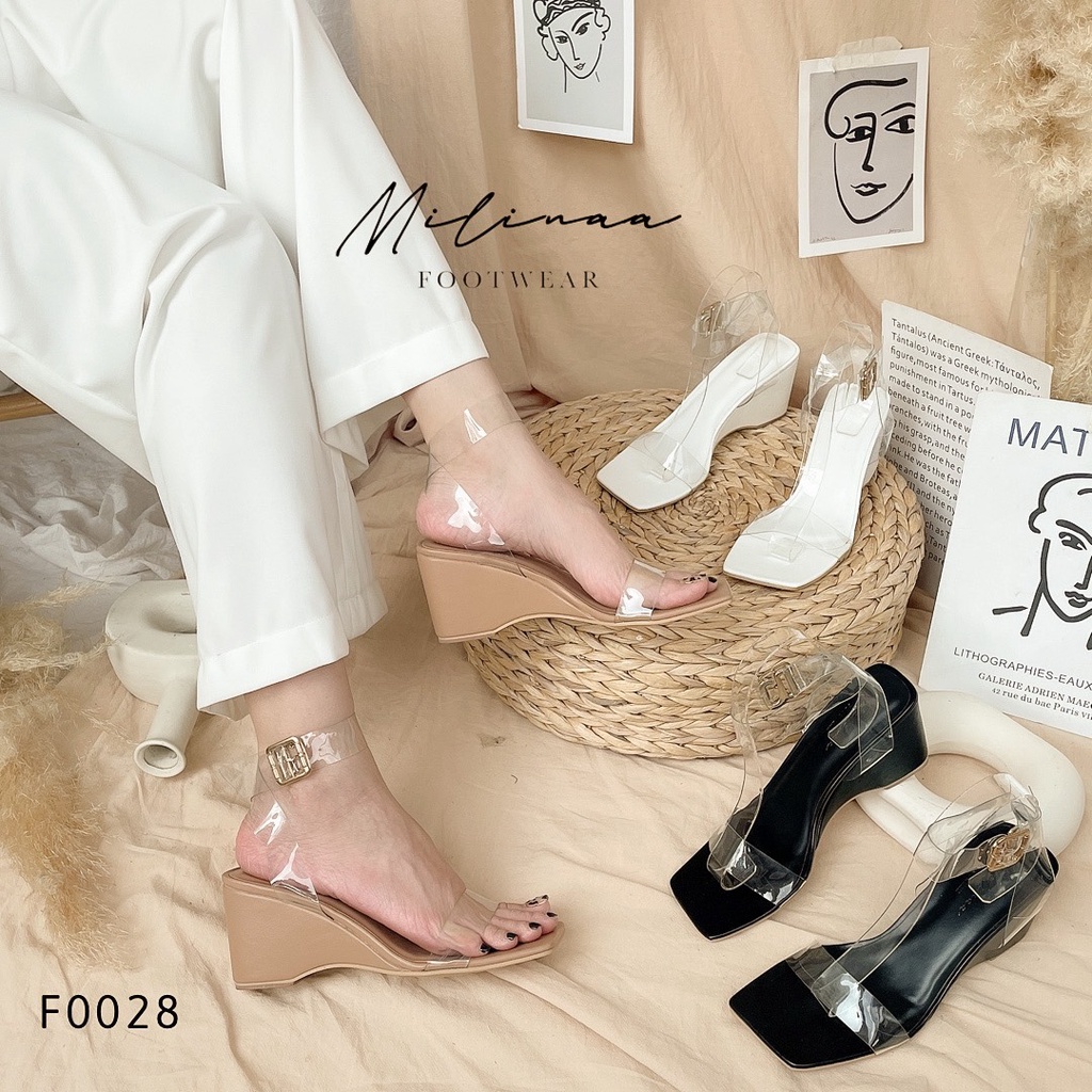 GIÀY CAO GÓT NỮ ĐẾ XUỒNG QUAI TRONG HỞ GÓT F0046