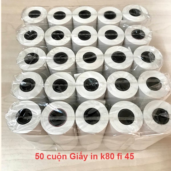 100 Cuộn Giấy in Nhiệt k57, Giấy in Bill K57, Giấy in hóa đơn K57 x45mm