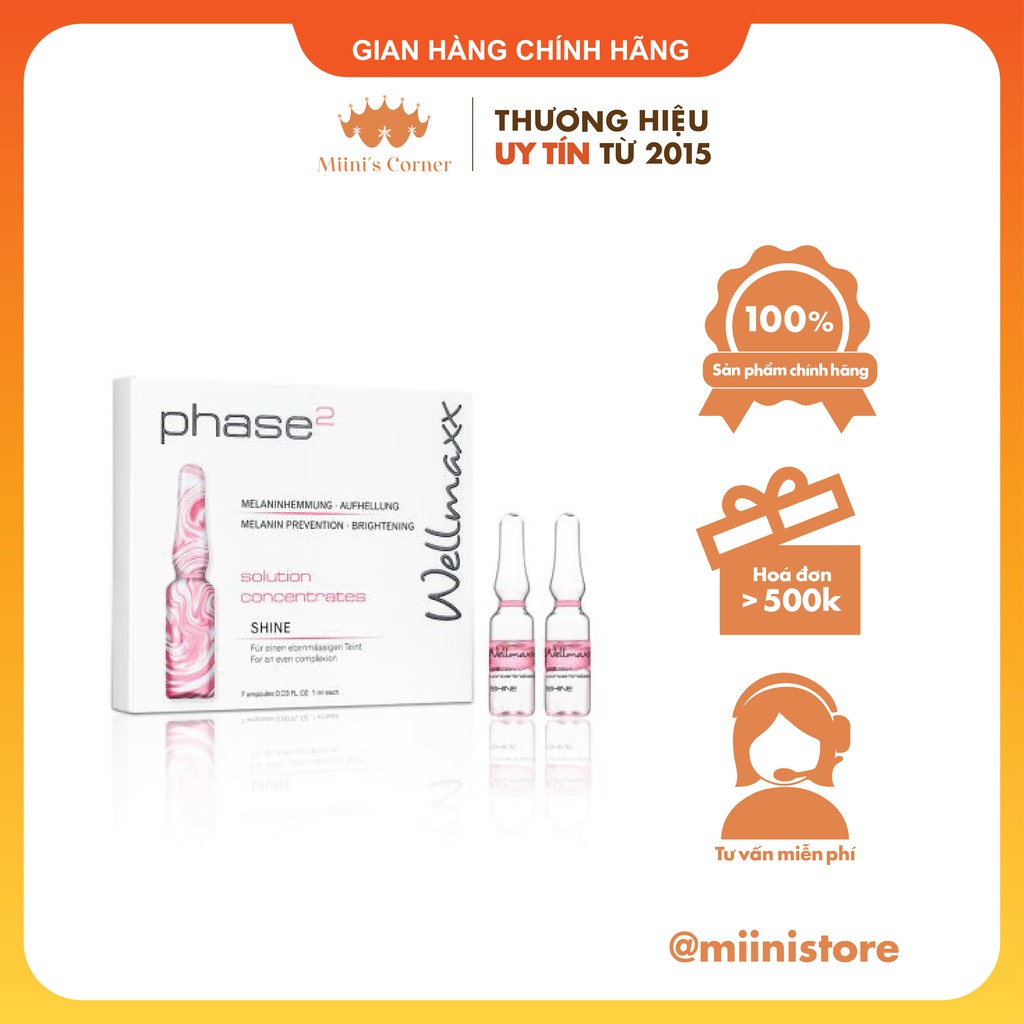Huyết Thanh WELLMAXX PHASE 2 Solution concentrate Shine trắng da, loại bỏ đốm n.á.m