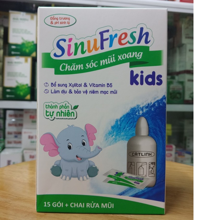 SINUFRESH KIDS BÌNH RỬA MŨI KÈM 15 GÓI MUỐI PHA