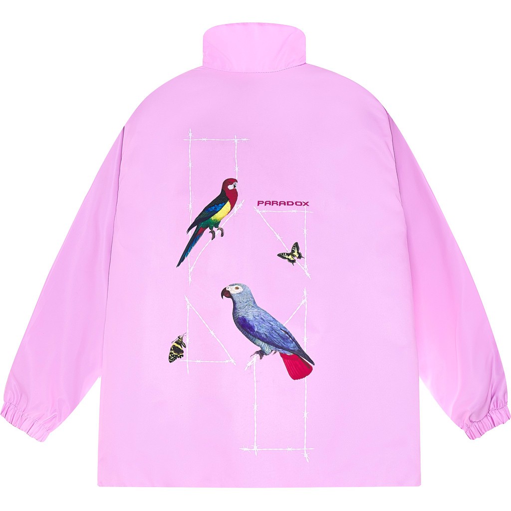 Áo khoác dù 2 lớp Paradox form rộng - Unisex - in hình - PARROT LOGO (Pink)