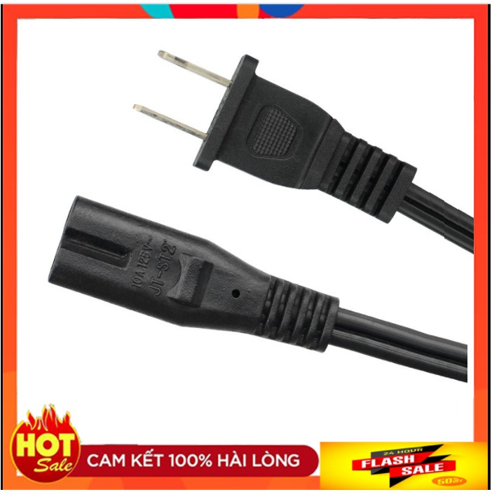 Cáp nguồn, dây sạc đầu chui số 8 dùng cho loa kéo, đèn sạc, quạt sạc, máy in nhiệt.... chiều dài 70cm