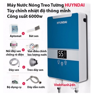 Máy nước nóng treo tường HUYNDAI, có nút Tùy chỉnh nhiệt độ thông minh