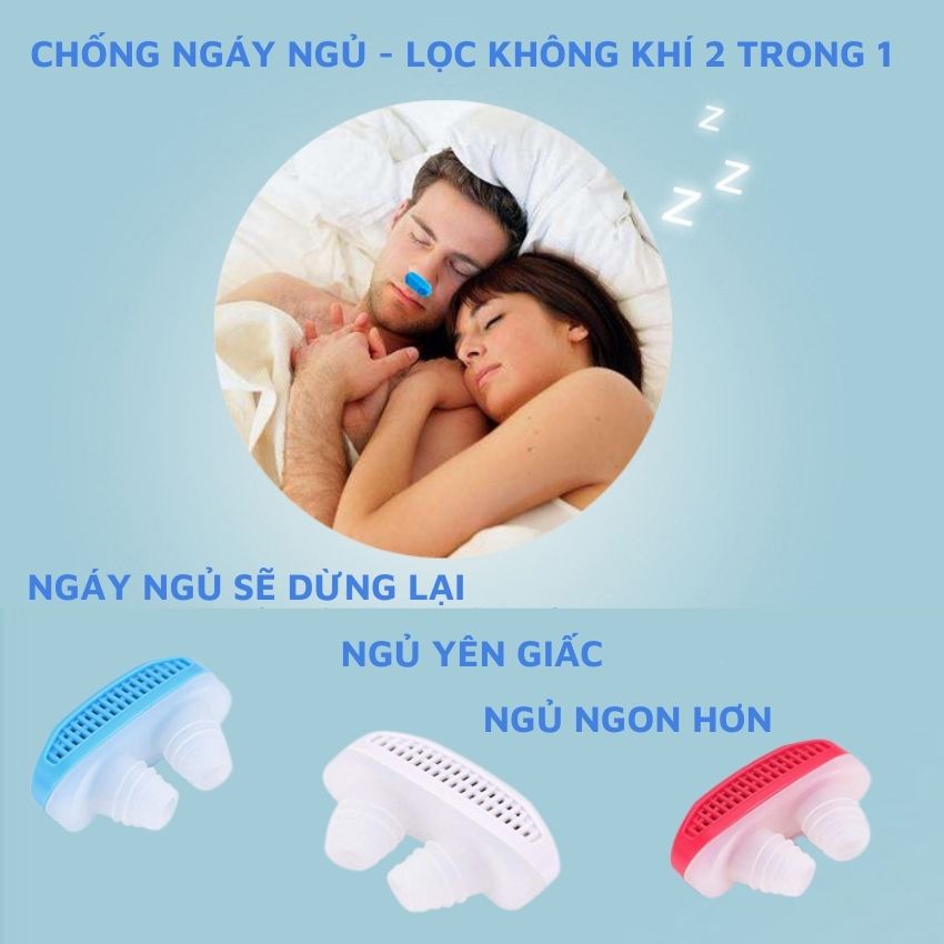 Dụng Cụ Chống Ngáy Ngủ Cao Cấp 2 in 1 Thiết bị chống ngáy ngủ - Lọc Không Khí Nhỏ Gọn Dùng Đeo Vào Mũi Nhẹ Nhàng