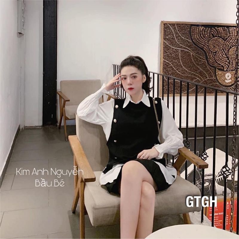 Sét áo sơmi+áo len khuy hàng QC