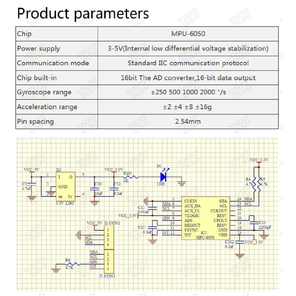 Mô đun cảm biến gy-521 MPU-6050 mpu6050 + 3 trục + 3 trục