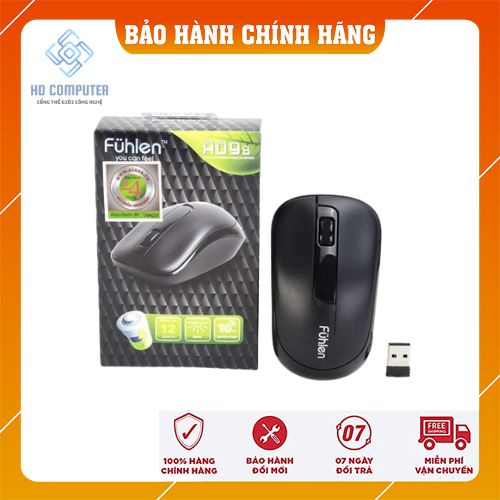 Chuột Không Dây Fuhlen A09 Optical Wireless Đen Hàng Chính Hãng Bảo Hành 24TH