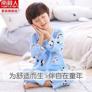 Bộ Đồ Ngủ Vải Cotton Lụa Thời Trang Mùa Hè Cho Bé Trai