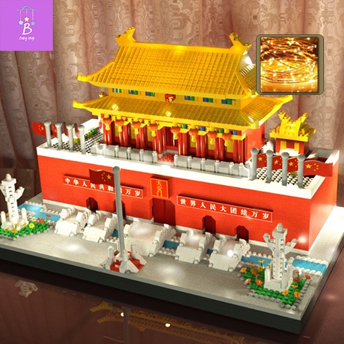 Đồ Chơi Xếp Hình Lắp Ráp Lâu Đài Đền Cổ Tajmahai Có Đèn và Lâu Đài Disney Kỳ Quan Thế Giới