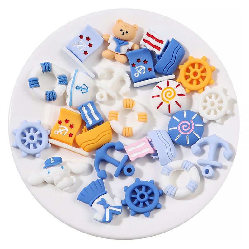 Dòng hải quân Resin phụ kiện dép Crocs charm DIY khóa giày crocs jibbitz Nhựa trang sức Phụ kiện trang trí giày crocs nút trang trí điện thoại di động Nắp đậy / Khung ảnh / Cốc nước / Túi Nguyên liệu làm phụ kiện handmade sáng tạo