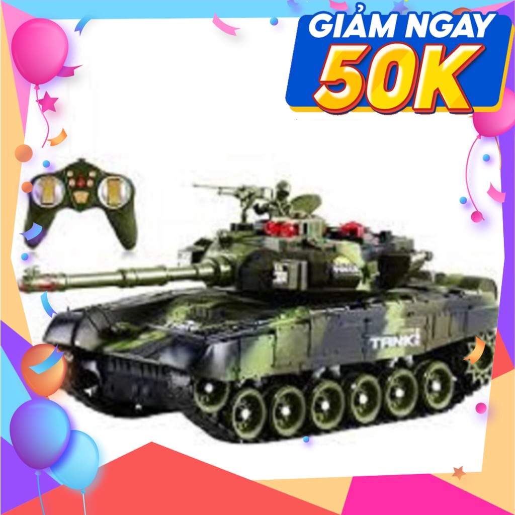 Xe tăng điều khiển từ xa SIZE LỚN - Xe tăng chạy bằng xích dùng pin sạc có nhạc có đèn