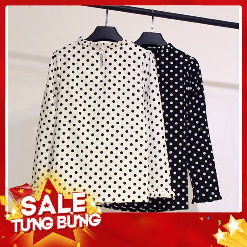 FREESHIP 99K TOÀN QUỐC_ÁO SƠ MI CỔ BÈO CHẤM BI TAY LỠ-ASMG6 -Hàng nhập khẩu