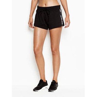 Quần Victoria Secret Logo Fleece Drawstring Short màu đen / xám