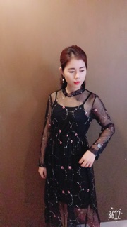 Đầm maxi hoa voan Hình thật