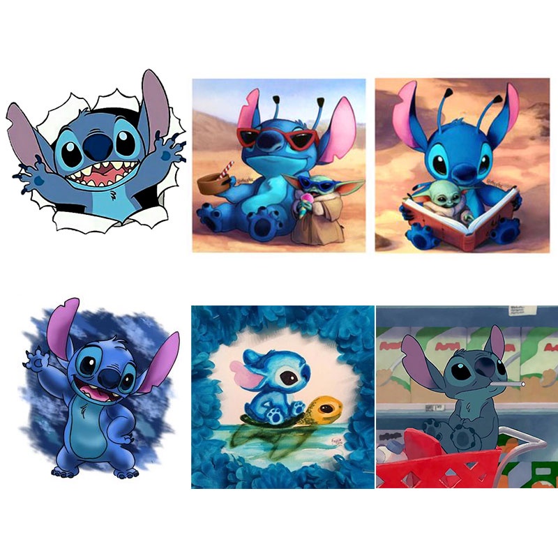 Bộ tranh đính đá 5D họa tiết hoạt hình em bé dễ thương độc đáo dùng cho trang trí