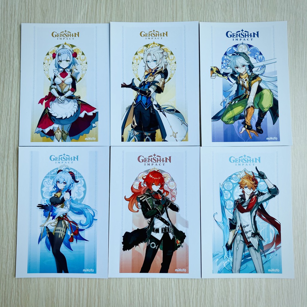 Bộ 24 tấm postcard game Genshin Impact