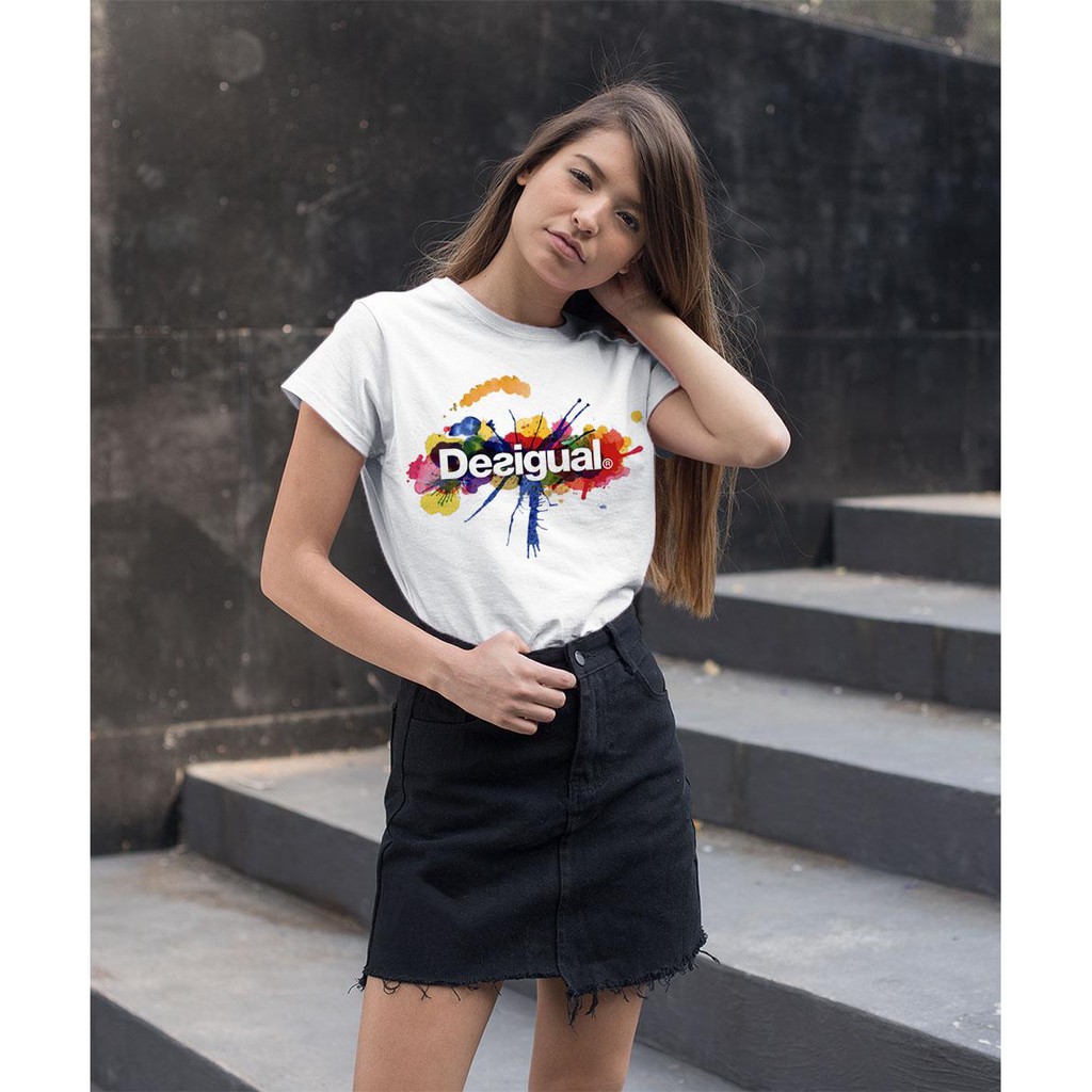 Áo thun Nữ in hình Desigual rực rỡ - Cotton Thun - Phong Cách Dẽ Thương - Cá Tính Và Đẹp