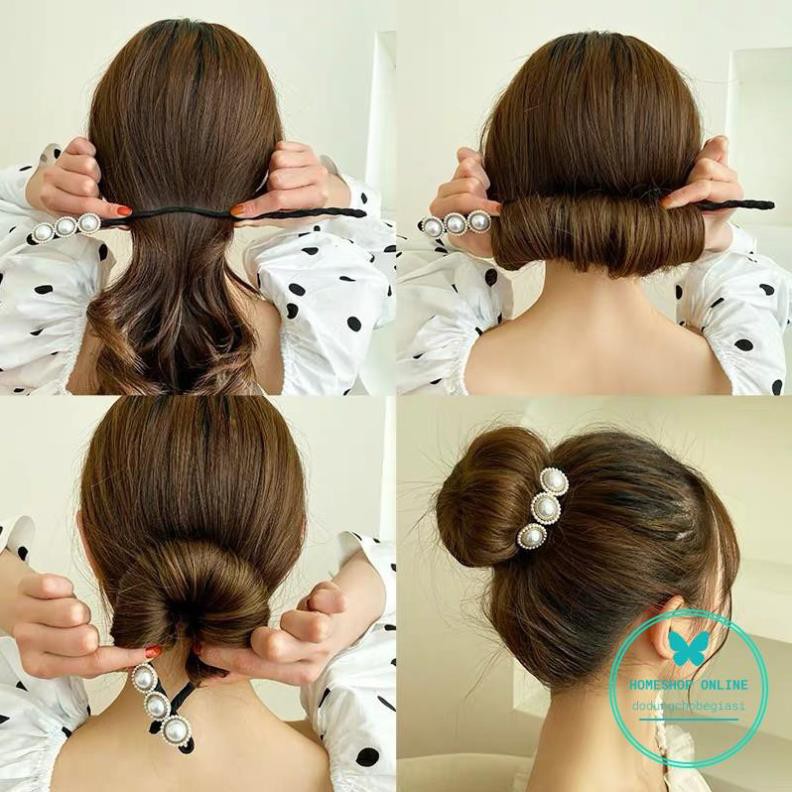 Dụng cụ kẹp búi tóc quấn tóc dẻo củ tỏi thông minh , búi tóc ngọc uzzlang hot trend hàn quốc