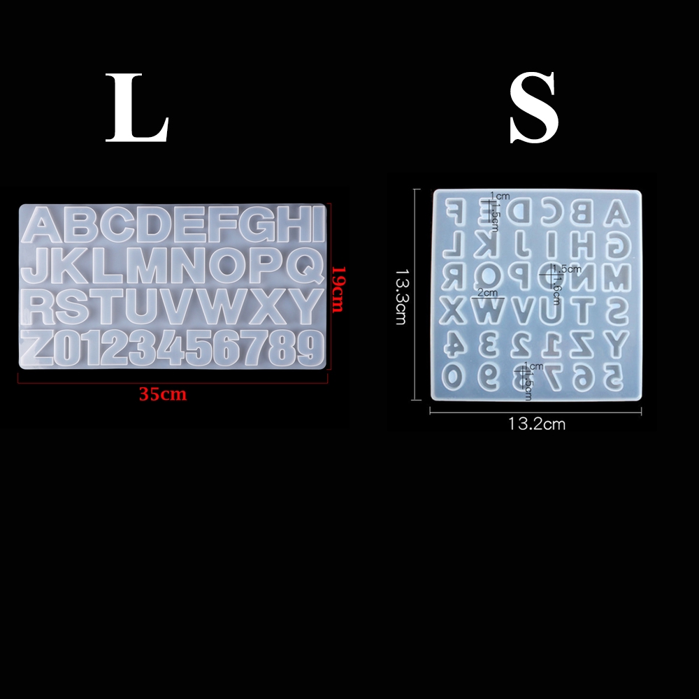 Khuôn silica gel làm mặt móc khóa resin hình chữ cái/ chữ số handmade tiện lợi