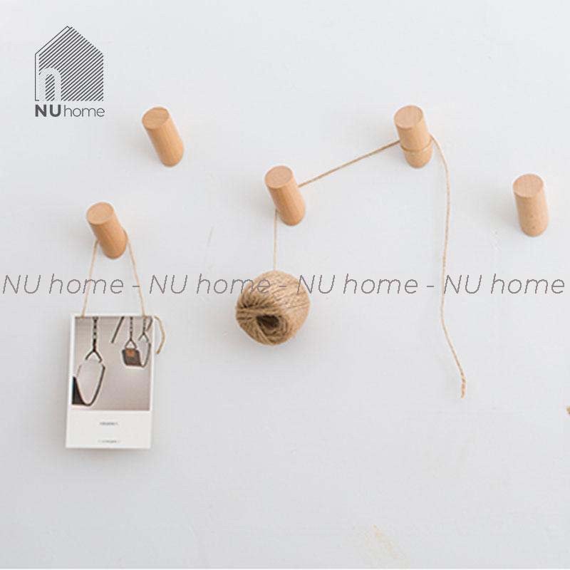 nuhome.vn | Móc gỗ treo tường hình trụ thiết kế đơn giản chuẩn phong cách tối giản, trang trí mảng tường đẹp mắt