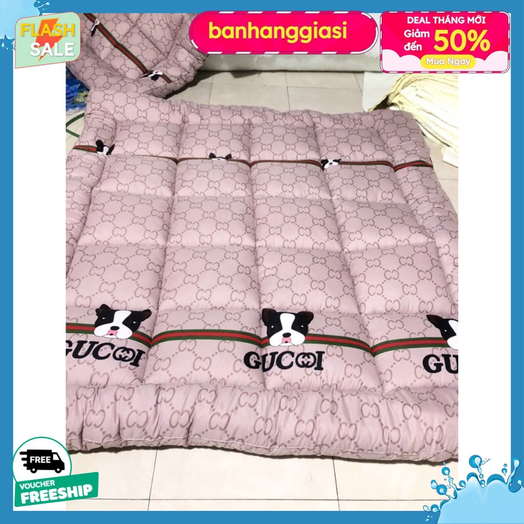 Topper, Tấm Làm Mềm ĐệmCotton Poly Cao Cấp,kích thước 2MX2M2[MẪU ĐA DẠNG]mẫu chó xám