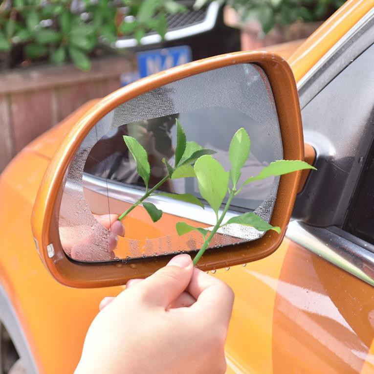 Bộ 2 miếng dán gương, phụ kiện ô tô chống mờ kính khi đi trời mưa kích thước 15x10CM