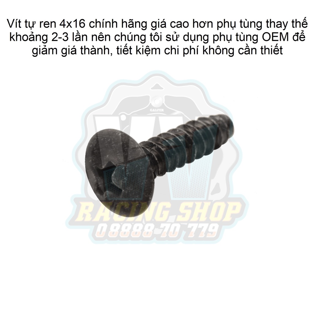 Vít Tự Ren 4x16 - Ốc Xoắn 4li Dàn Áo Honda Winner V1 - Winner X - AB - SH - ... (9390334480 | 93903-34480)