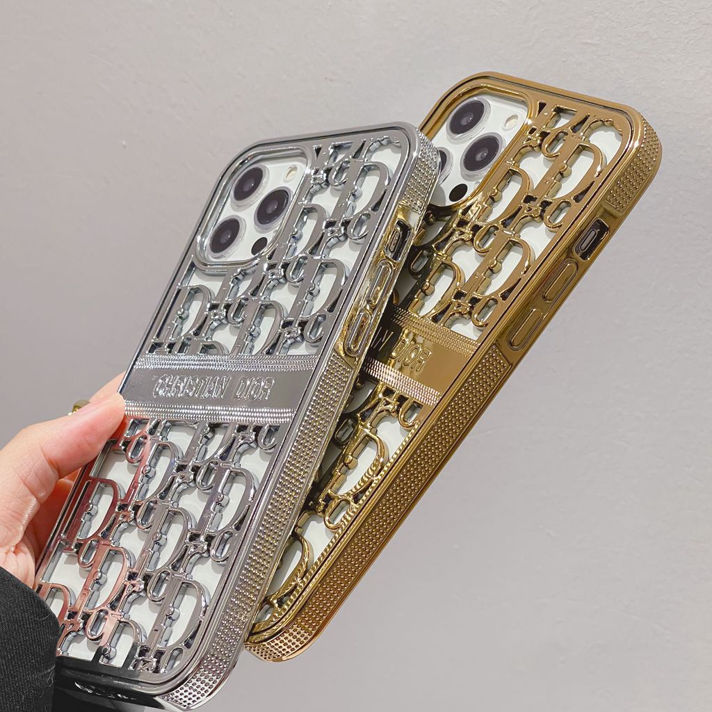 Ốp Điện Thoại Mạ Điện In Logo Dior Thời Trang Cho IPhone 14Plus X Xr Xs Max 11 12 13 14 Pro Max