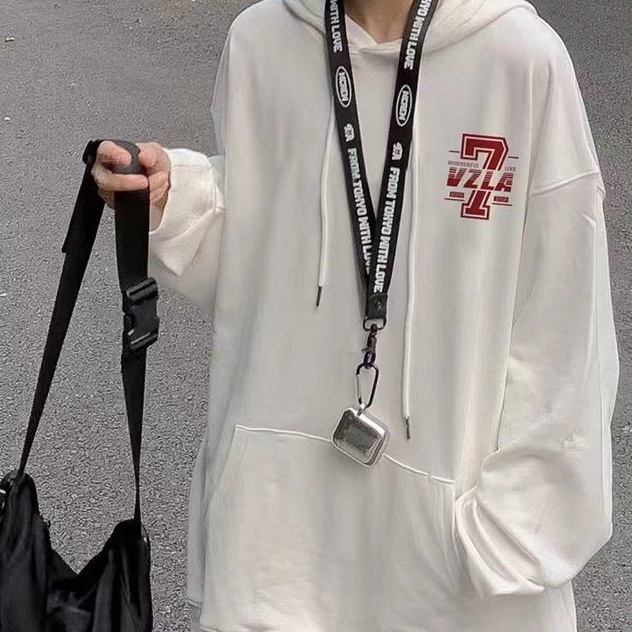 ZHELIHANGFEI Áo Hoodie Họa Tiết In Theo Phong Cách Preppy