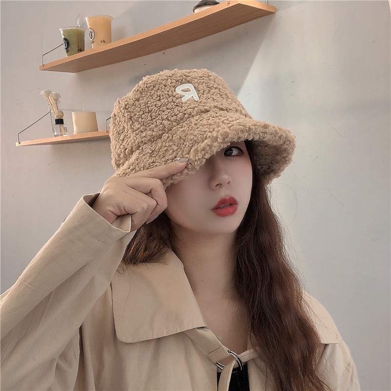 Nón len lông cừu hoạ tiết chữ tiếng anh thời trang thu đông sành điệu cho nữ