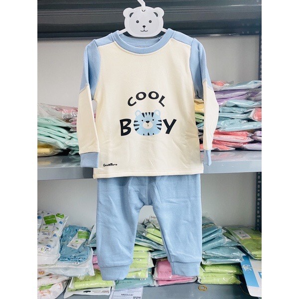 Bộ nỉ ấm GoodMama quần áo thu đông cho bé trai bé gái