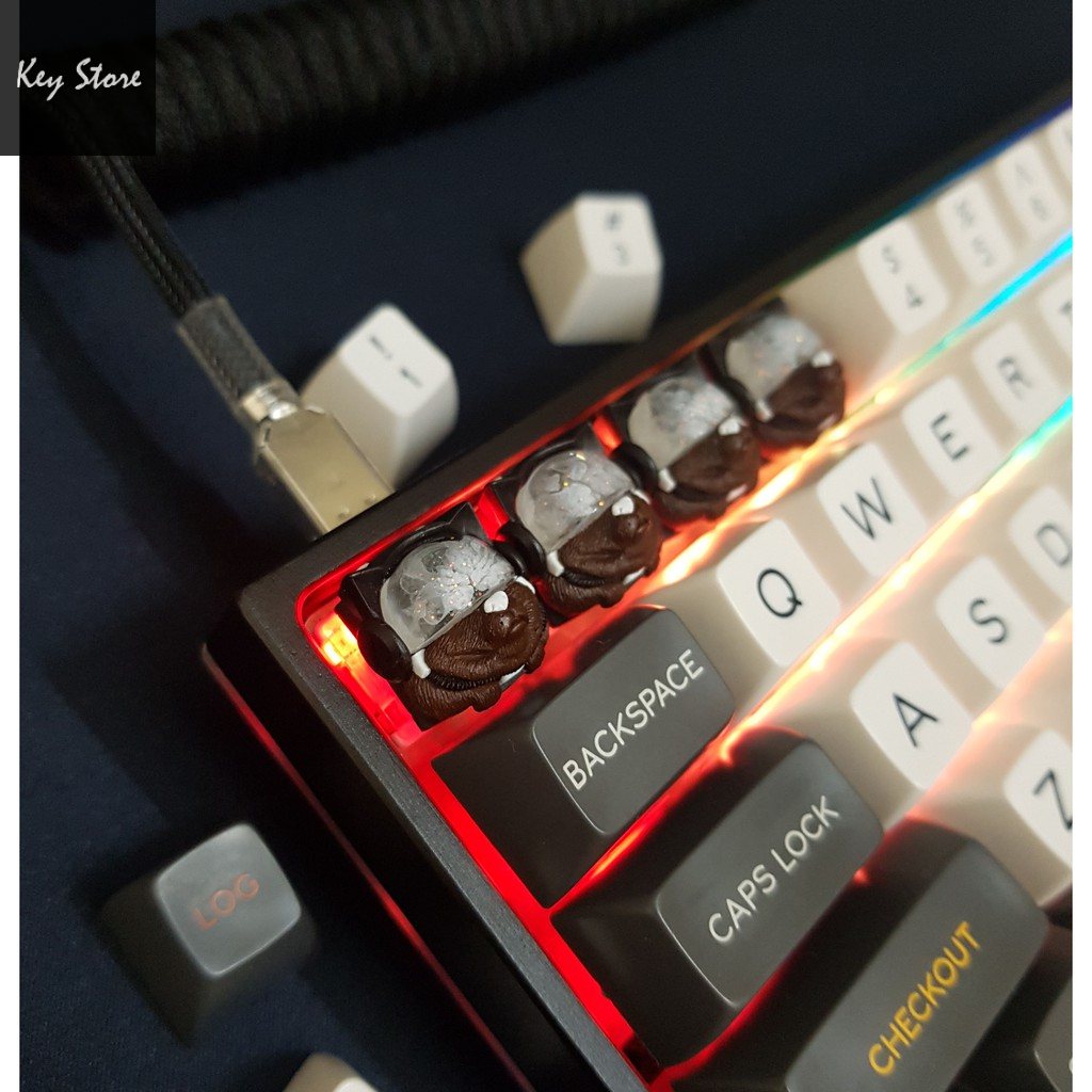 Nút bàn phím cơ artisan keycap sirius màu nâu chocolate