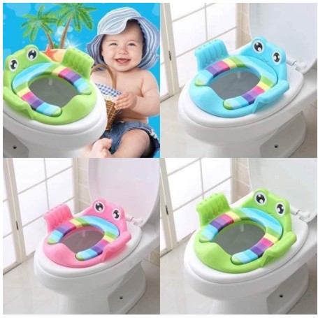 [ Sẵn Hàng,Giao Nhanh ] Bệ Lót Thu Nhỏ Bồn Cầu Hình Ếch Có Tay Vịn Cho Bé, Bệ TOILET, Kệ Bồn Cầu Vệ Sinh Cho Bé