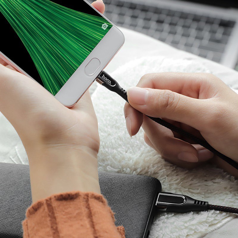 Cáp và truyền dữ liệu cổng microUSB Hoco U54 2.4A dài 1.2A (hỗ trợ QC3.0 và có đèn báo sạc)