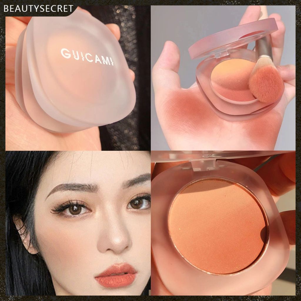 (Hàng Mới Về) Bảng Phấn Má Hồng 3 Màu Gradient Tự Nhiên Lâu Trôi Không Thấm Nước Guicami