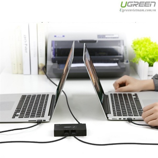 Bộ chia máy in 2 vào 1 cổng USB 2.0 chính hãng Ugreen 30345 cao cấp