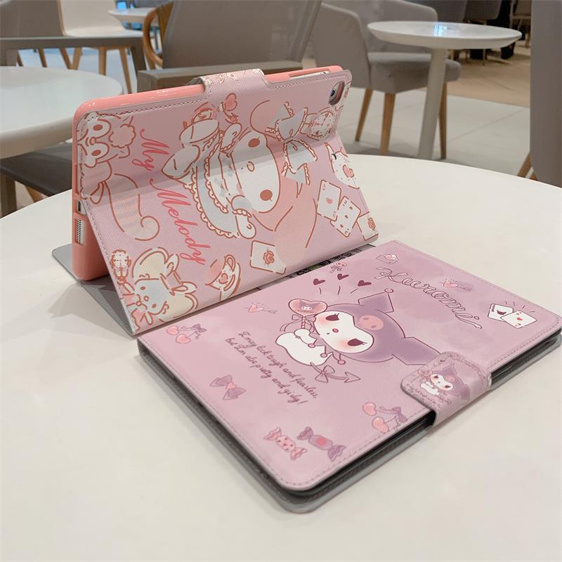 Ốp máy tính bảng họa tiết hoạt hình Melody Kuromi dễ thương cho IPAD MINI 1/2/3/4/5/6 IPAD 5/6/7/8 IPAD 10.2/10.5 INCH