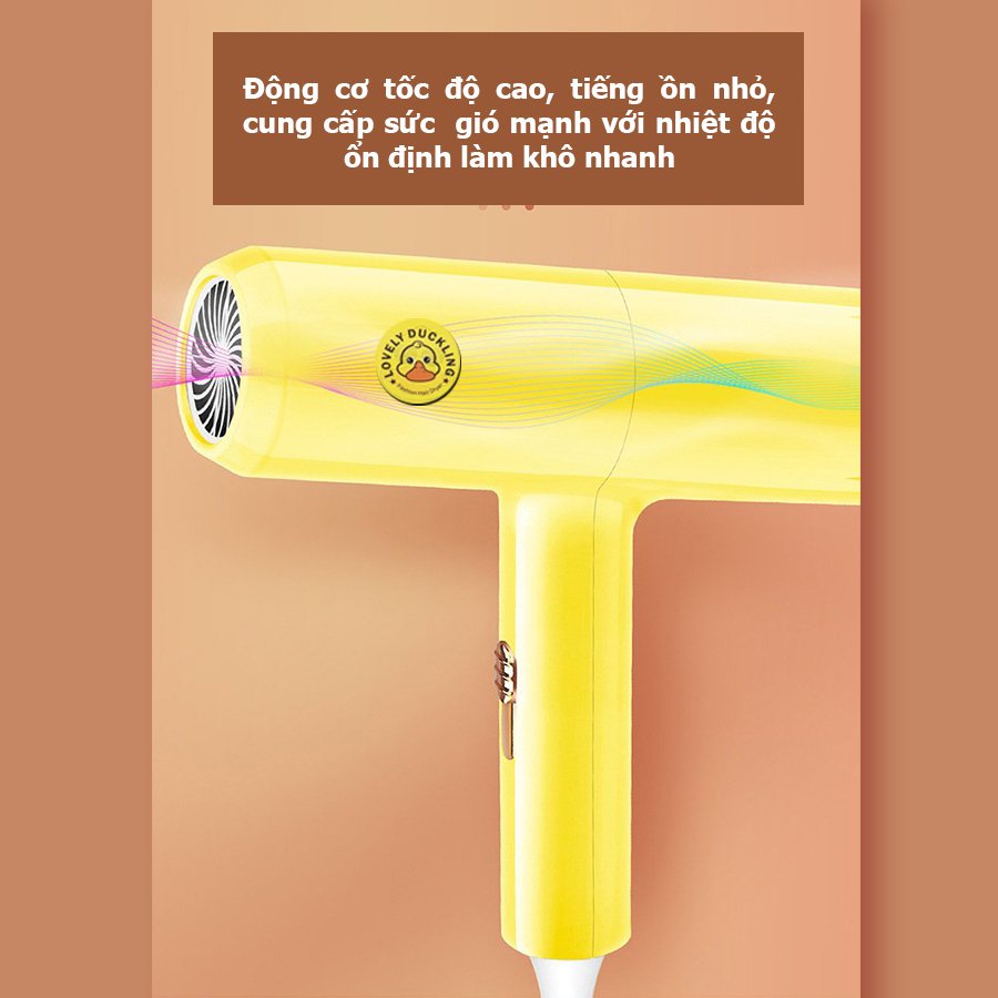 Máy sấy tóc con vịt vàng L-Duck - Máy sấy tạo kiểu chuyên nghiệp công suất lớn 700w bảo hành 12 tháng